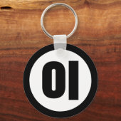 Koreaanse Sino Nummer 2 Twee 이 【I】 Hangul Sleutelhanger (Achterkant)