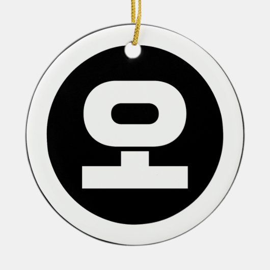 Koreaanse Sino Nummer 5 Vijf 오 【o】 Hangul Keramisch Ornament (Voorkant)