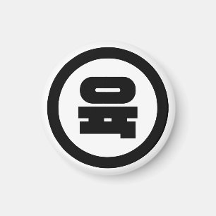 Koreaanse Sino Nummer 6 Zes 육 【Yuk】 Hangul Magneet