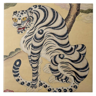 Koreaanse Striped Tiger Minhwa Tegeltje