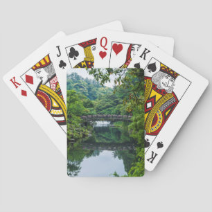 Koreaanse tuin en brug pokerkaarten