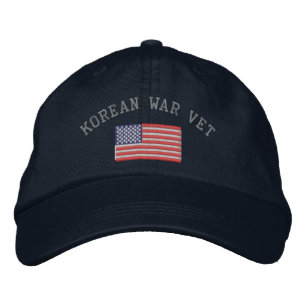 Koreaanse Vet met Amerikaanse Vlag Geborduurde Pet