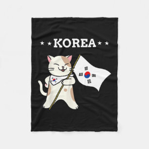 Koreaanse vlag en kat Zuid-Korea Fleece Deken