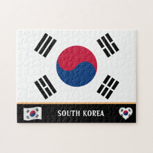 Koreaanse vlag en Koreaans land/Zuid-Korea Legpuzzel