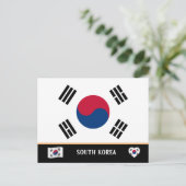 Koreaanse vlag & Koreaanse land reizen / Zuid-Kore Briefkaart (Staand voorkant)