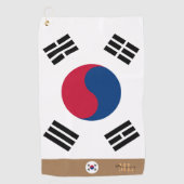 Koreaanse vlag & Zuid-Korea monogrammen / golfhand Golfhanddoek (Voorkant)