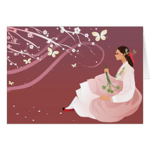 koreaanse vrouw met hanbok