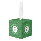 Koreaanse (Zuid) Engel Kerstvlag Gepersonaliseerd Kubus Ornament (Voorkant hoekig)