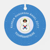 Koreaanse (Zuid-)Hanukkah Angel - jaarnaam Ronde Metalen Ornament (Achterkant)