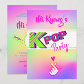 Korean K-pop Hand Hart Regenboog Feestje  Kaart (Voorkant / Achterkant)