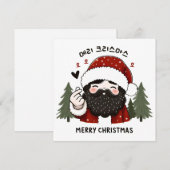 Korean Merry Christmas Korean Santa Feestdagenkaart (Voorkant / Achterkant)