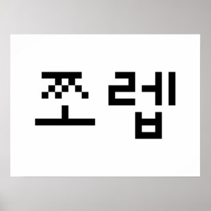 Korean Newb 쪼 렙 Jjoleb   Hangul Language Poster