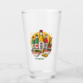 Korean Pop Culture Chest Print T-Shirt Glass Glas