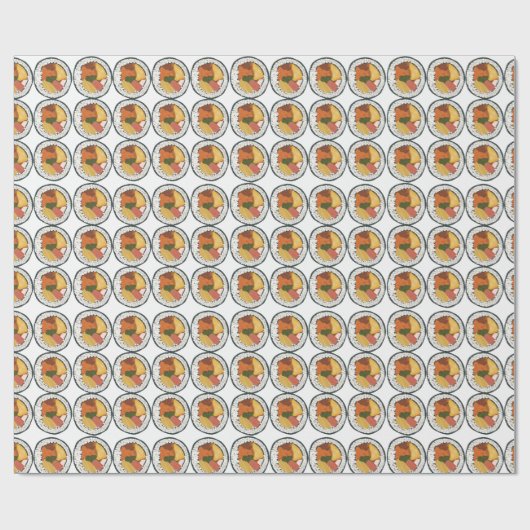 Korean Sushi Gimbap Kimbap Pattern Cadeaupapier (Vlak)