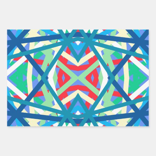 Korenbloem Balanced Harmony Kleuren Abstracte Lijn Inpakpapier Vel (Voorkant 3)