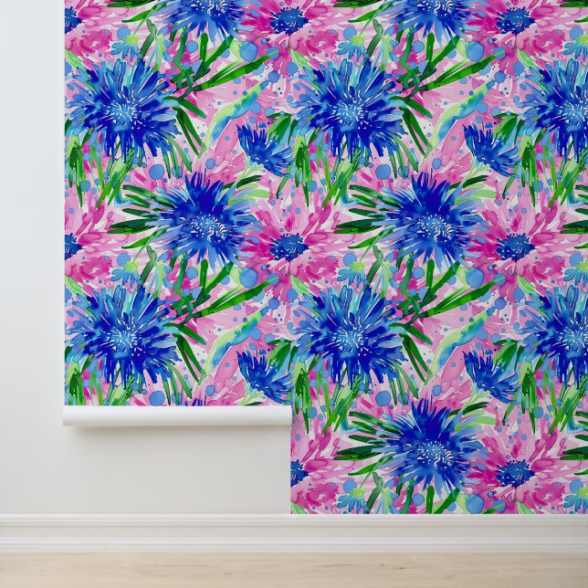 korenbloem behang (Applicatie)