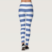 Korenbloem blauw en wit kleur horizontaal gestreep leggings (Achterkant)