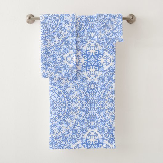 Korenbloem Blauw Mandala Patroon Bad Handdoek (Insitu)