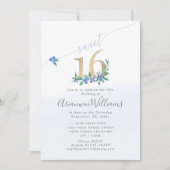 Korenbloem blauw Paeony Rozen Kaart (Voorkant)