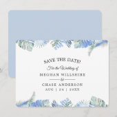 Korenbloem Blauw Tropische Bladeren (Voorkant / Achterkant)