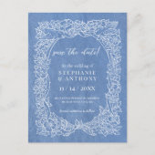 Korenbloem Blauw Wit Bloemen Opslaan Datum Briefkaart (Voorkant)