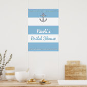 Korenbloem Blauwe & Witte Strepen Diamant Anker Poster (Keuken)