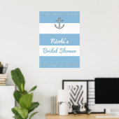 Korenbloem Blauwe & Witte Strepen Diamant Anker Poster (Thuiskantoor)