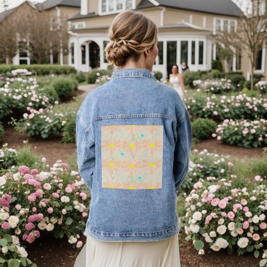 Korenbloem denim jas jacket (Huwelijk Achterkant)