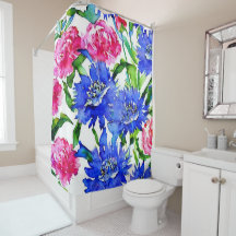 Korenbloem en pioenen waterverf