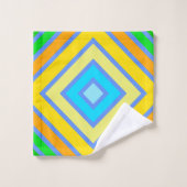 Korenbloem Harmonieuze Kleuren Hoekige Lijnkunst Bad Handdoek (Wasdoekje)