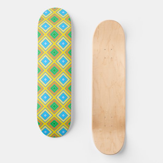 Korenbloem Harmonieuze Kleuren Hoekige Lijnkunst Skateboard (Voorkant)