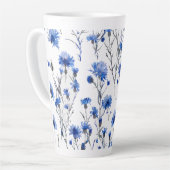 Korenbloem Latte Mok Wit Blauw (Linkerhoek)