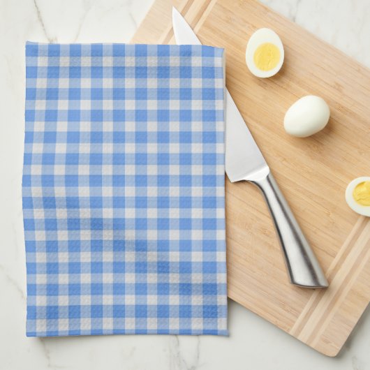 Korenbloemblauw Gingham Rutpatroon Theedoek (Quarter Fold)
