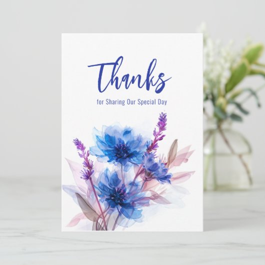 💍 Korenbloemen en Lavendel Bliss Bedankkaart (Staand voorkant)