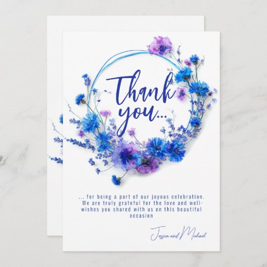 💍 Korenbloemen en Lavendel Bliss Bedankkaart (Voorkant / Achterkant)