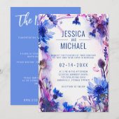 💍Korenbloemen en Lavendel Bliss bruiloft Kaart (Voorkant / Achterkant)