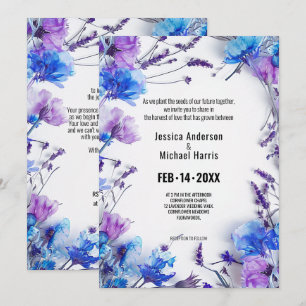 💍 Korenbloemen en Lavendel Elegantie Kaart