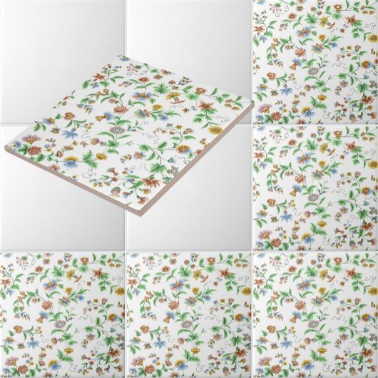  Korenbloemen Rozen & Sweet Peas Pattern Tegeltje