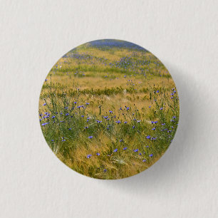 Korenbloemenveld ronde button 3,2 cm
