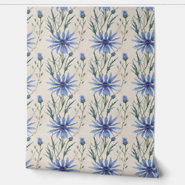 Korenbloemschil en -steel behang