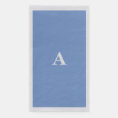 Korensiroblauw Monogram Initiaal Wit Aangepast Coo Servet (Voorkant)