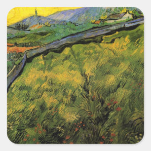 Korenveld met jonge tarwe, zonsopgang door Vincent Vierkante Sticker