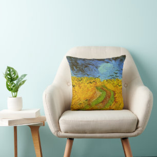 Korenveld met kraaien van Vincent van Gogh Kussen