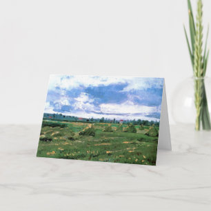 Korenvelden met hooibergen van Vincent van Gogh Kaart