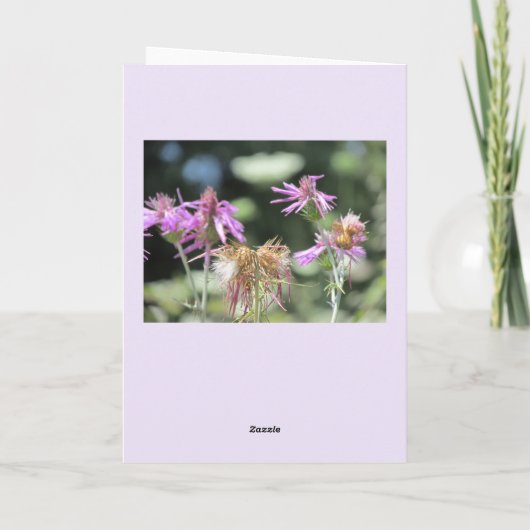 Korfoe Lila Wildflower Verjaardag Kaart (Achterkant)