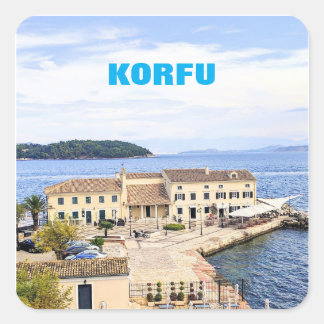 Korfu Griechenland Vierkante Sticker