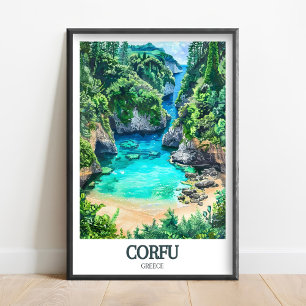 Korfu Print - Korfu Poster - Korfu Wandkunst - Kor
