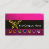 KORFUL BUTTERFLY, GEM STONES BLACK WHITE PINK VISITEKAARTJE (Achterkant)