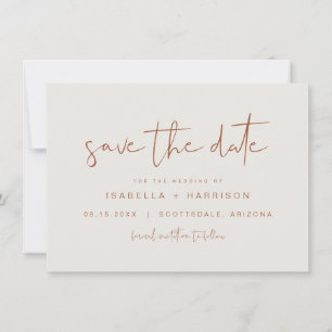 KORIANDER Bohemian Aardse Terracotta Save the Date Kaart