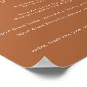 KORIANDER Terracotta Verliefd Bar Menubord Poster (Hoek)